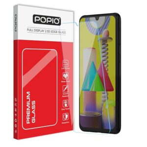 POPIO Tempered Glass Screen Protector Compatible For Samsung Galaxy F41 / M31 / M21 / M21S (Transparent) Full Screen Coverage